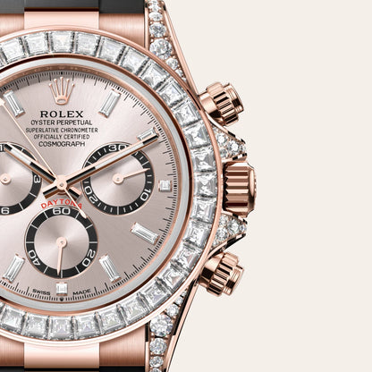 Rolex Cosmograph Daytona Oyster, 40 mm, Everose gold and diamonds M126535TBR-0002 ( SOLD OUT )