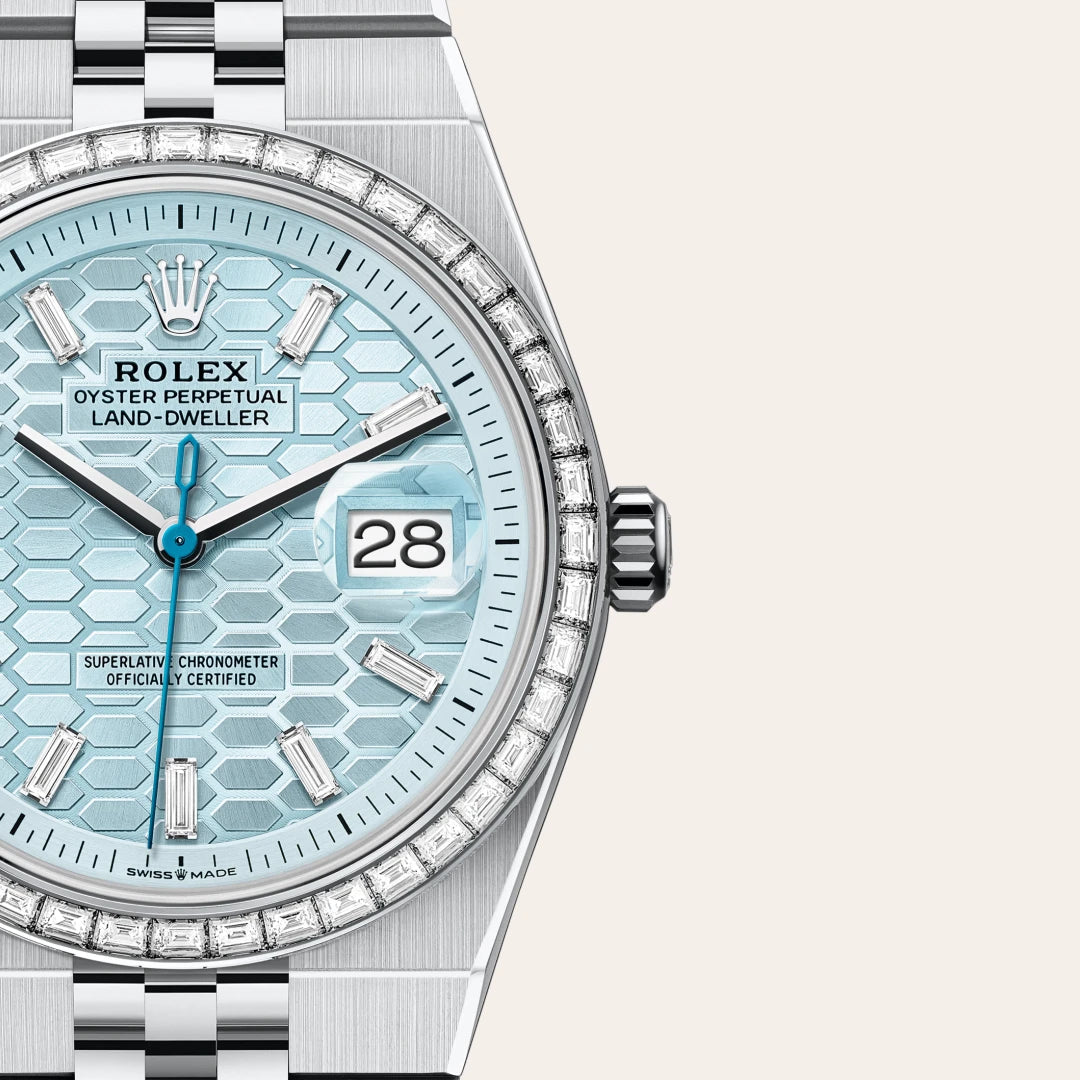 Rolex Land-Dweller 36 Oyster, 36 mm, platinum and diamonds M127286TBR-0001