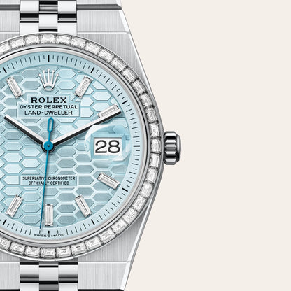 Rolex Land-Dweller 36 Oyster, 36 mm, platinum and diamonds M127286TBR-0001